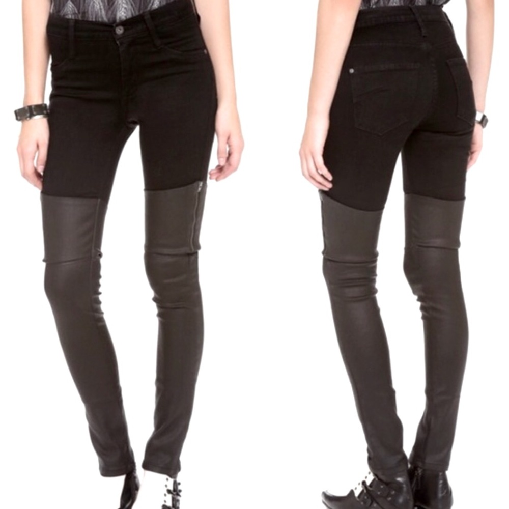 James Jean Dee Dee BNWT zip leather side leg Hot Jean!
